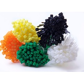 QualGear CT7-MC-500-C Self-Locking Cable Ties, 4-Inch, Assorted, 500/Canister