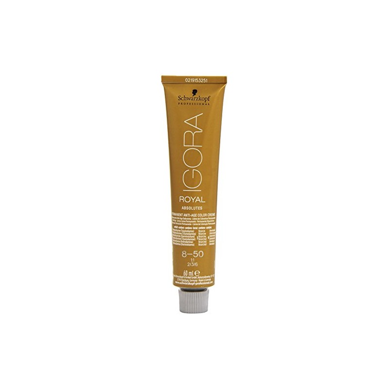 Schwarzkopf Igora Royal Absolutes Permanent Anti-Age Colour Cream, 8-50, Light