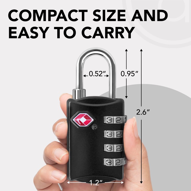 Desired Tools TSA Locks for Luggage, 2-Pc Durable Steel Padlock,