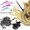 Duufin Hair Extensions Tools Kit 500 Pcs Dark Brown Micro