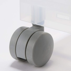 MUJI 15523788 Caster for Polypropylene Storage Case, Set of 4, Transparent, Approx. Width 1.4 x Depth 1.4 x Height 2.4 inches (3.5 x 3.5 x 6 cm), Wardrobe Case, Storage Box