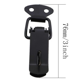 MDXing 2PCS Duckbill Hasp Black 106 Small with Locking Hole Airline Case Hasp Spring Toggle Latch Carabiner Bag Padlock Carabiner for Cabinets Boxes Toolboxes Drawers Cases