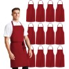 Avalon Textile 12 Pack Bulk Unisex Bib Aprons Perfect Kitchen