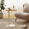 Katrawu C Shaped Round End Table, Small Side Table for