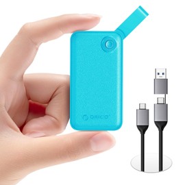 ORICO 1TB Portable SSD, Up to 2000MB/s, USB 3.2 Gen 2x2, Ultra-Mini, Compact with 2 in 1 USB C Cable, External Solid State Drives, Reliable Storage for USB C Smartphone, Tablet, PC - B20