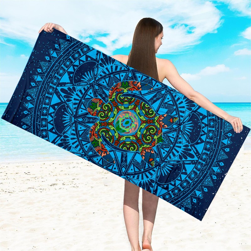 Towelistic Green Turtle Microfiber Quick Dry, Light Weight Extra Large