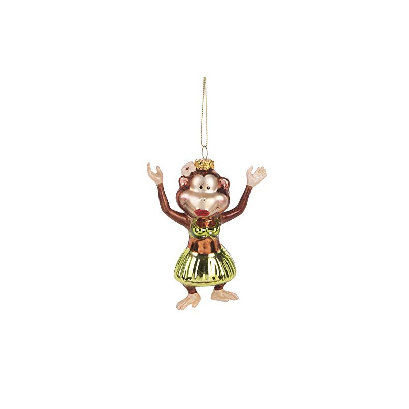 Beachcombers 4" Glass Hula Monkey Ornament