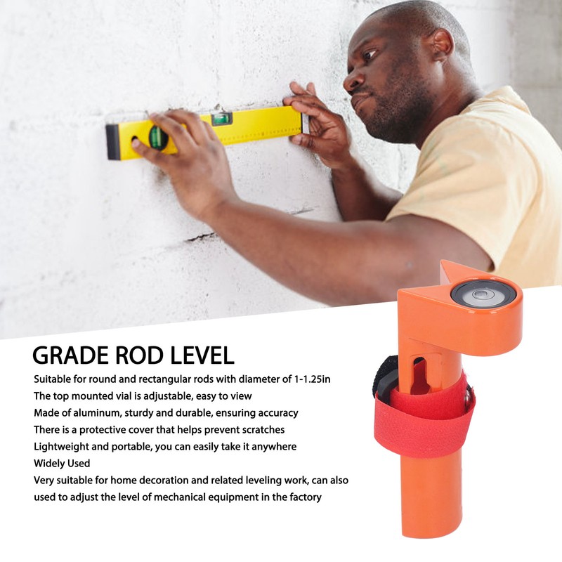 Grade Rod Level Adjustable Aluminum Right Angle Bubble Level for