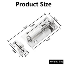 DOETYD 3 Pack Door Lock with Bolt 3 Inch Stainless Latches Slide Door Lock for Shed Garden Bathroom Garage