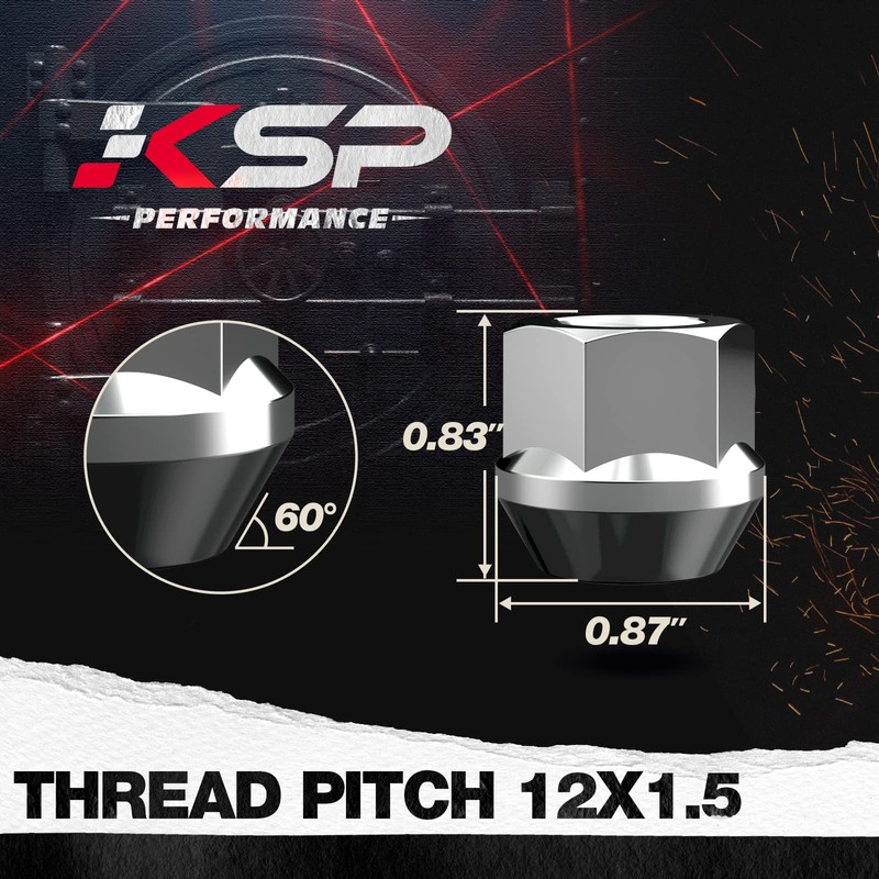 KSP 12mmx1.5 Open Lug Nuts fit Hon-da Accord Civic, 20pcs
