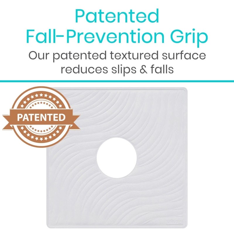 Vive Shower Mat - 22" By 22" Square Non Slip