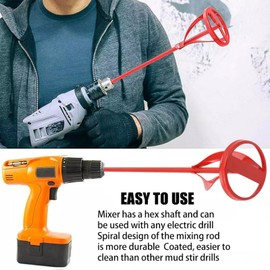 Concrete Mixing Rod, Paint Mixer Drill Attachment Paint Mixing Rod Paint Mixer Bit Steel Hex Rod Power Tool Resin Mixer Bit Replacement for Grout Mortar