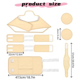 Gurxi Pack of 9 Castor Oil Pack Kit Castor Oil Wrap Castor Oil Wrap Reusable Castor Oil Pack Organic Cotton Castor Oil Wrap for All Body Parts Suitable for Detoxification of the Liver