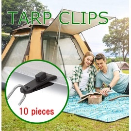 XSAJU Tent Clips, Tarp Clips, Set of 10, Strong Fixing, Plastic Tent Clip