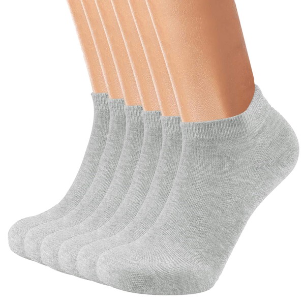 Autoor Women's Bamboo Ankle Socks Thin Grey Low Cut Socks