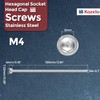 Kozelo 5pcs Socket Head Cap Screws - [M4-0.7 x 100mm]