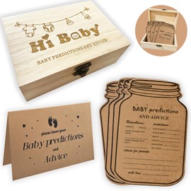 Dwsiplytg Baby Prediction Cards for Baby Shower Games, Advice and Wishes Cards for Parents To Be, Gender Neutral Boy Girl, Baby Predictions Box Guessing Activities Baby Shower Decorations (5x7)