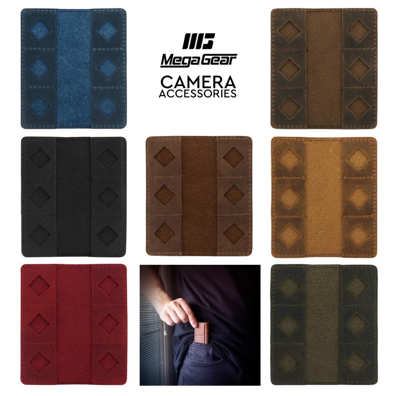 MegaGear Leather SD Card Holder - Camel MG1715