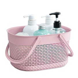 MFEXNWSRZ Multi-Purpose Portable Caddy - Plastic Organizer for Bathroom, College Dorm, Kitchen, Camp, Gym (Pink)