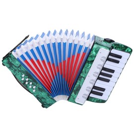 17 Keys 8 Bass Piano Celluloid Accordian, Accordion For Beginners Adults Accordion, 4 Colors Portable Concertina Accordion with Side Adjustable Stra, Mini Accordion Musical (Green)