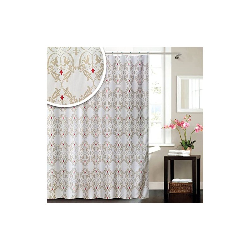 Blue Canyon Damask Polyester Shower Curtain 180 x 180cm