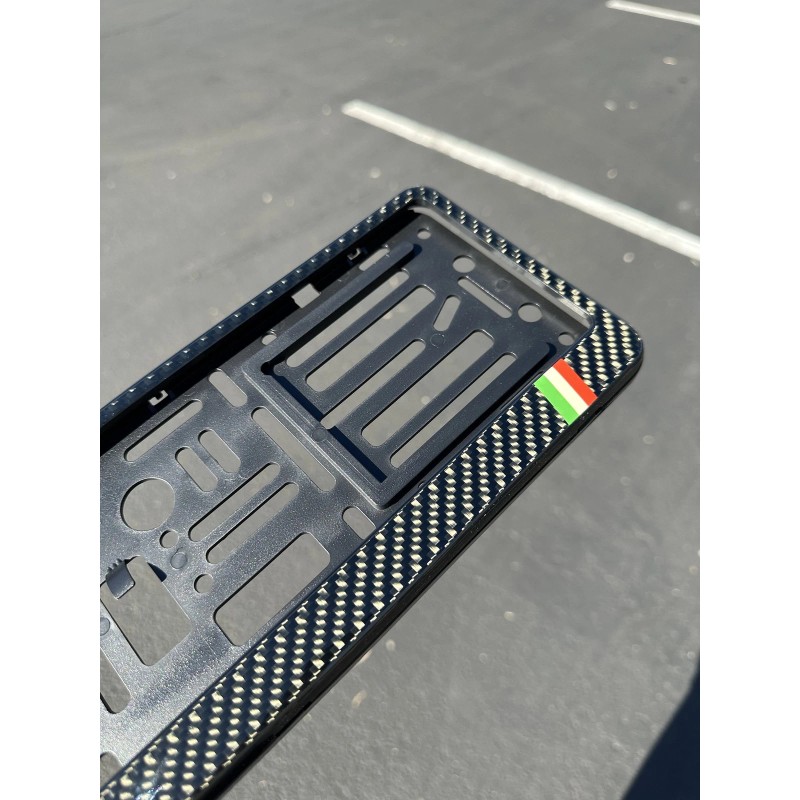 Real carbon fiber European size license plate frame holder Italian