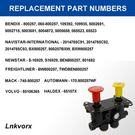 800257 MV-3 Dash Control Brake Valve - Trailer Parking Brake Valves Compatible with Bendix 800257|065523, Freightliner BW800257, and Volvo 85106365 for Trailers and Trucks