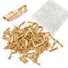 MEETOOT 100pcs 2.8mm Gold Female Spade Crimp Terminal with Insulating