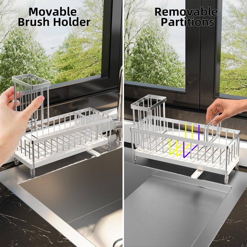 Moforoco Larger Version Sponge Holder for Kitchen Sink, Sink Caddy