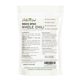 DRIED WHOLE CHILI 2.47 Oz (70g) VIETFARMFOOD: Pure, natural freeze-dried spice made from real vegetables and fruits - perfect for enhancing every meal, from cooking, baking, salads, soups, sauces