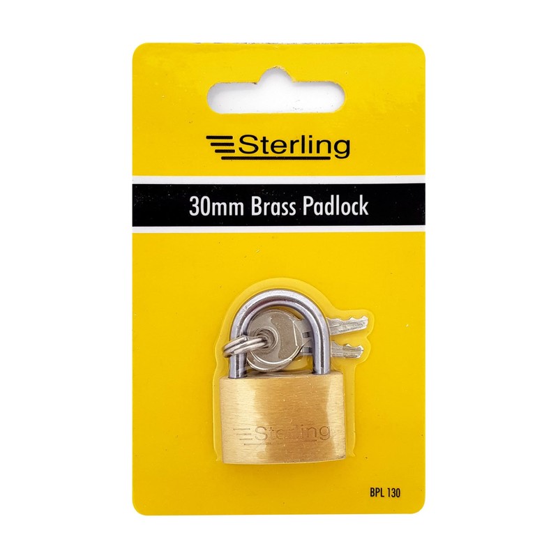 Sterling BPL130 Sterling 30mm Padlock, Brass
