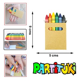 Partituki 20 Sets of Coloring Crayons. Each one with 6 Crayons in Assorted Colors. Gift for Children's Party Guests