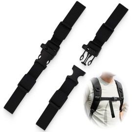 Icyowls Pack of 2 Adjustable Chest Strap Backpack, Nylon Backpack Strap with Quick Release, Durable Chest Strap for Children and Adults, Ideal for Hiking and Travel