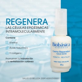 Crema Día Biobásica Eudérmica Ácido Hialurónico Colágeno Hidratante 30g