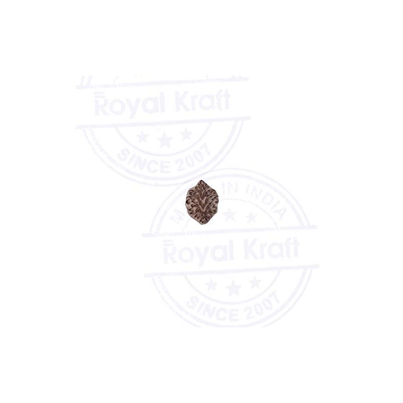 Royal Kraft Traditional Print Stamp Brass Floral Pattern Wood Clay