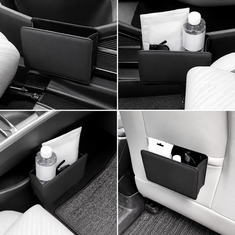 Foldable Car Trash Bin for Door & Seat-Back Storage –