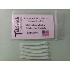 TabSynth Teflon Guide Tubes or  Makerbot Method Extruders (5 Pack)