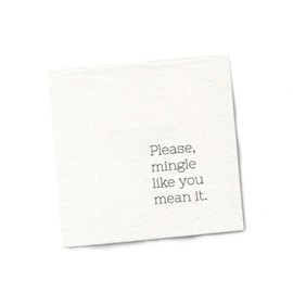 Twisted Wares - Funny Cocktail Napkins - Perfect for any Celebrations 5"X5" (20 Pack) (PLEASE MINGLE)
