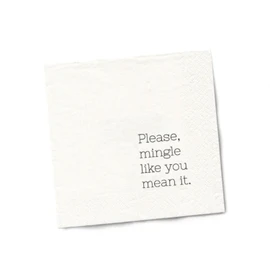 Twisted Wares - Funny Cocktail Napkins - Perfect for any Celebrations 5"X5" (20 Pack) (PLEASE MINGLE)