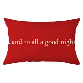 Ogiselestyle Merry Christmas and to All a Good Night Lumbar Throw Pillow Cover, 12 x 20 Inch Xmas Winter Christmas Holiday Cushion Case Decoration for Sofa Couch