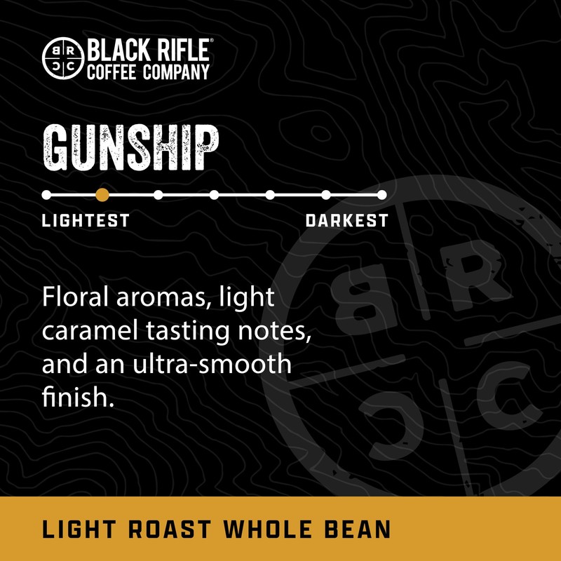 Black Rifle Coffee Company Gunship Roast, 12oz Bag, Whole Bean