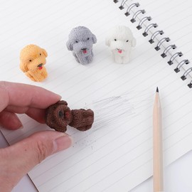 24Pcs Animal Pencil Erasers Toppers,Pencil Top Erasers,3D Cute Dog Cap Easters Desk Pet Eraser for Kids School Supplies,Class Prizes,Treasure Box Prize