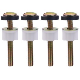BOXOB 4pcs Toilet Seat Screws Replacement Kit, Heavy Duty Universal Top Mount Hinge Bolts Toilet Seat Fastener with Plastic Nuts Metal Rubber Washers for Secure Fit
