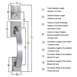 TOGU HS27D Heavy Duty Single Cylinder Handleset with Wave Style Lever Door Handle,Solid Entry Door Lockset Leverset for Home Exterior Doors,Easy Installation,Satin Nickel