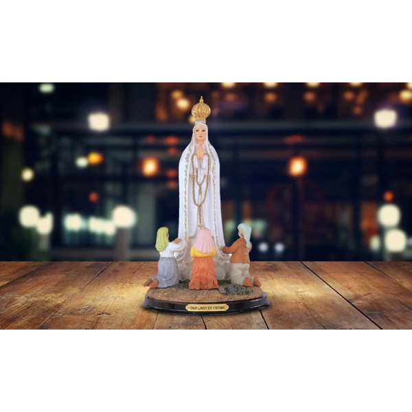 Our Lady of Fatima with Prayer 12"H Figurine Religious Home