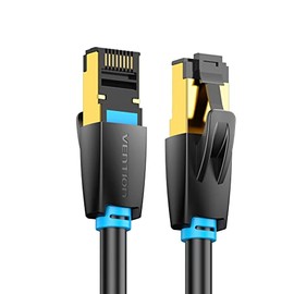 VENTION Cable Ethernet Cat 8, cable de conexión de alta velocidad Cat8 40Gbps 2000MHz blindado resistente con conector RJ45 chapado en oro para conectividad de juegos e Internet para PC, enrutador
