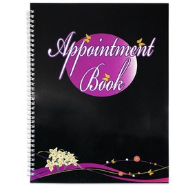 Beauticom Undated Hourly Appointment Schedule Planner Organizer Book for Massage Spas, Nail Salons, Therapists, Stylists and More (4 Columns (Black Circle Design))