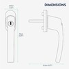 kwmobile Window Handle Lockable - Window Lock with Button and