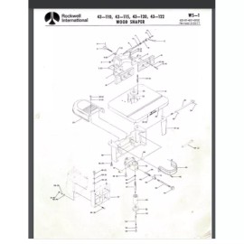 Delta Rockwell 43-110, 43-115, 43-120, 43-122 Wood Shaper WS-1 parts list  6.99