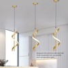 Spiral LED Pendant Light Gold Color High Brightness Eyes Protection